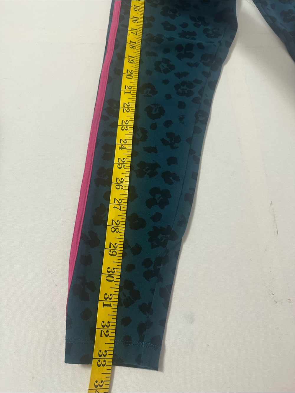 adidas Teal Leopard Print Track Pants with Pink Side Stripes - Picture 4 of 9